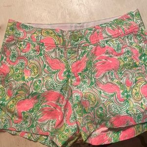 Lily Pulitzer Callahan shorts - pink and green fabric